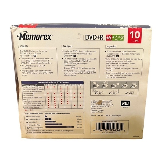 Memorex DVD+R 10 Pack Slim Jewel Cases - Picture 5 of 8